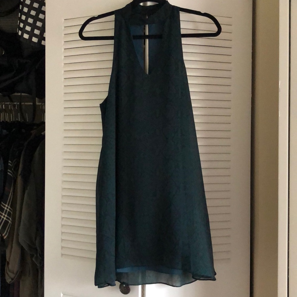Green Snake Print Party Dress